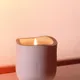 Candle lit on table